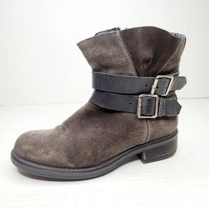 Steve Madden brown suede buckle moto boot 7.5